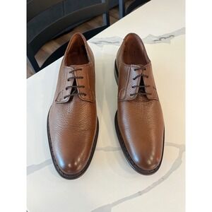 Franco Cuadra Pebbled Deer Leather Derby Dress Shoes Honey Brown Miel 29 NWOT